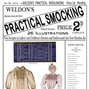 Weldon's 2D #44 c.1888 - Practical Smocking and Hand Sewing (PDF - EBook - Digital Download)