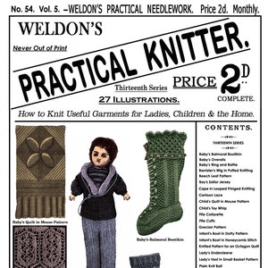 Weldon&#39;s 2D #54 c.1889 - Tejedora práctica, prendas útiles para damas, niños y el hogar (PDF - Libro electrónico - Descarga digital)