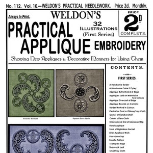 Weldon&#39;s 2D #112 c.1894 - Bordado práctico de apliques (PDF - Libro electrónico - Descarga digital)