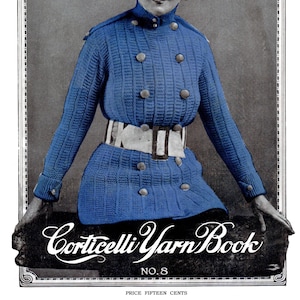Corticelli Lessons in Knitting and Crochet #8 c.1918 (PDF - EBook - Digital Download) Vintage Fashions Patterns