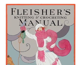 Fleisher's brei- en haakhandleiding #17 ca.1920 - enorm vintage patroonboek (PDF - EBook - digitale download)