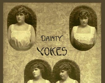 Anna Valeire #7 c.1915 (PDF - Ebook - Digital Download) Rare Pattern Book Crochet Yokes & Lingerie