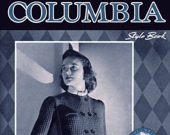 Columbia #101 c.1941 (PDF - EBook - Digital Download)  Knitting Pattern Book of Vintage Sweaters & Jackets