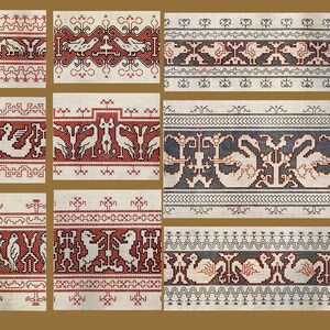DMC Assisi Embroidery C.1930's - Reverse Outline and Cross Stitch ...
