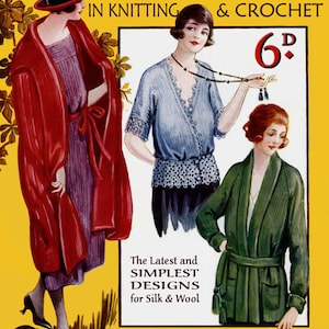 Leach&#39;s 6D #23 c. 1920 - Vintage Patterns for Coats & Wraps in Knitting and Crochet (PDF Ebook Digital Download)