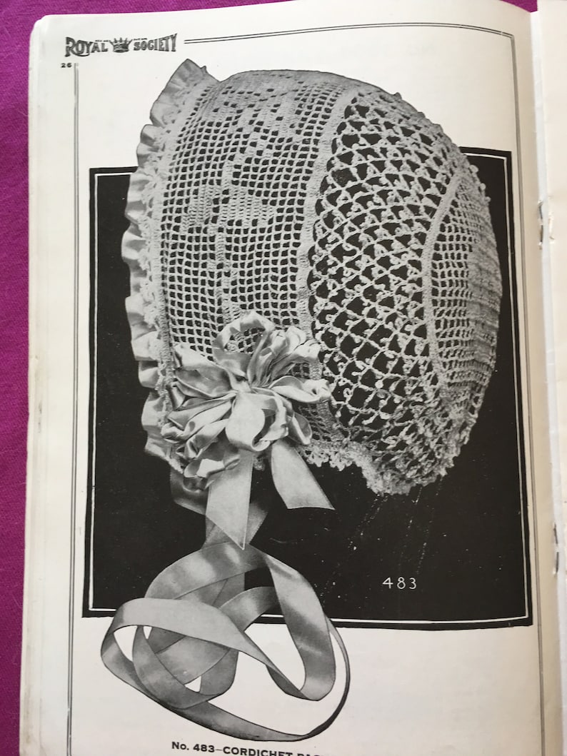 Royal Society #6 c,1915 Crochet Lessons Hard to find ORIGINAL Stunning Filet Crochet Designs from More Than 100 Years Ago!