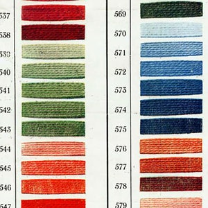 Vintage garen schaduwkaart Brigg's Hedebo Filoselle & Moss Threads (PDF eBook digitale download)