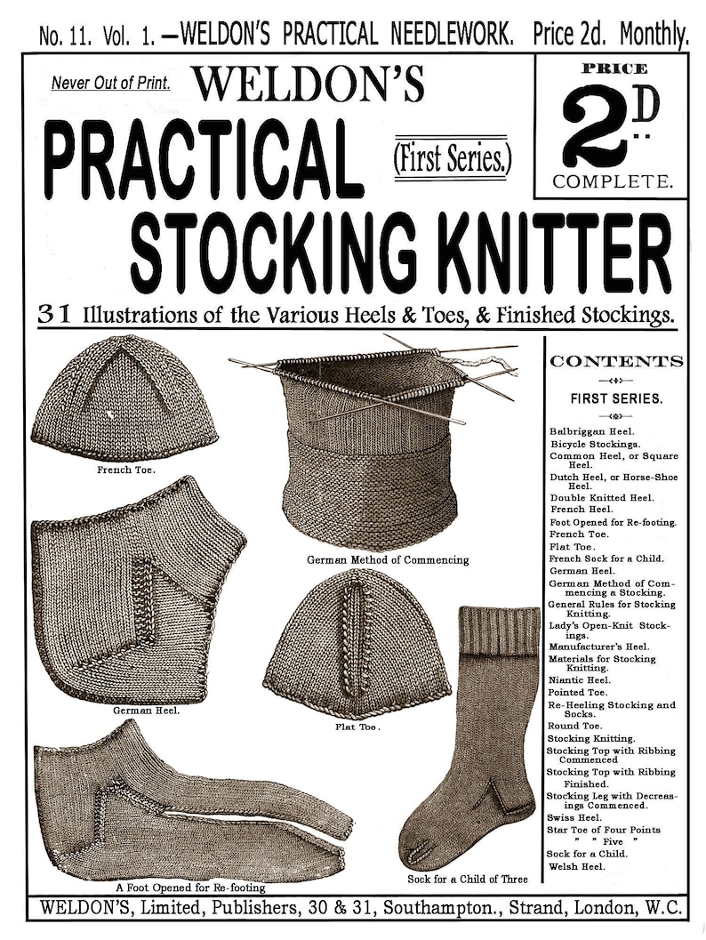 Weldon's 2D 11 c.1885 Practical Stocking Knitter PDF Ebook Digital Download image 1