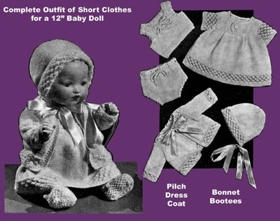 Weldons 6d 400 C 1930s Vintage Depression Era Knitting And Crochet Doll Fashions