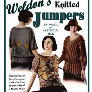 ウェルドンの 6D (78) 1920 年代頃 - フラッパー時代の編み物で女性用セーターを作るパターン (PDF - 電子書籍 - デジタル ダウンロード)