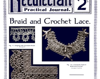 Needlecraft Practical Journal #86 c.1910  (PDF - Ebook - Digital Download) - Braid and Crochet Lace