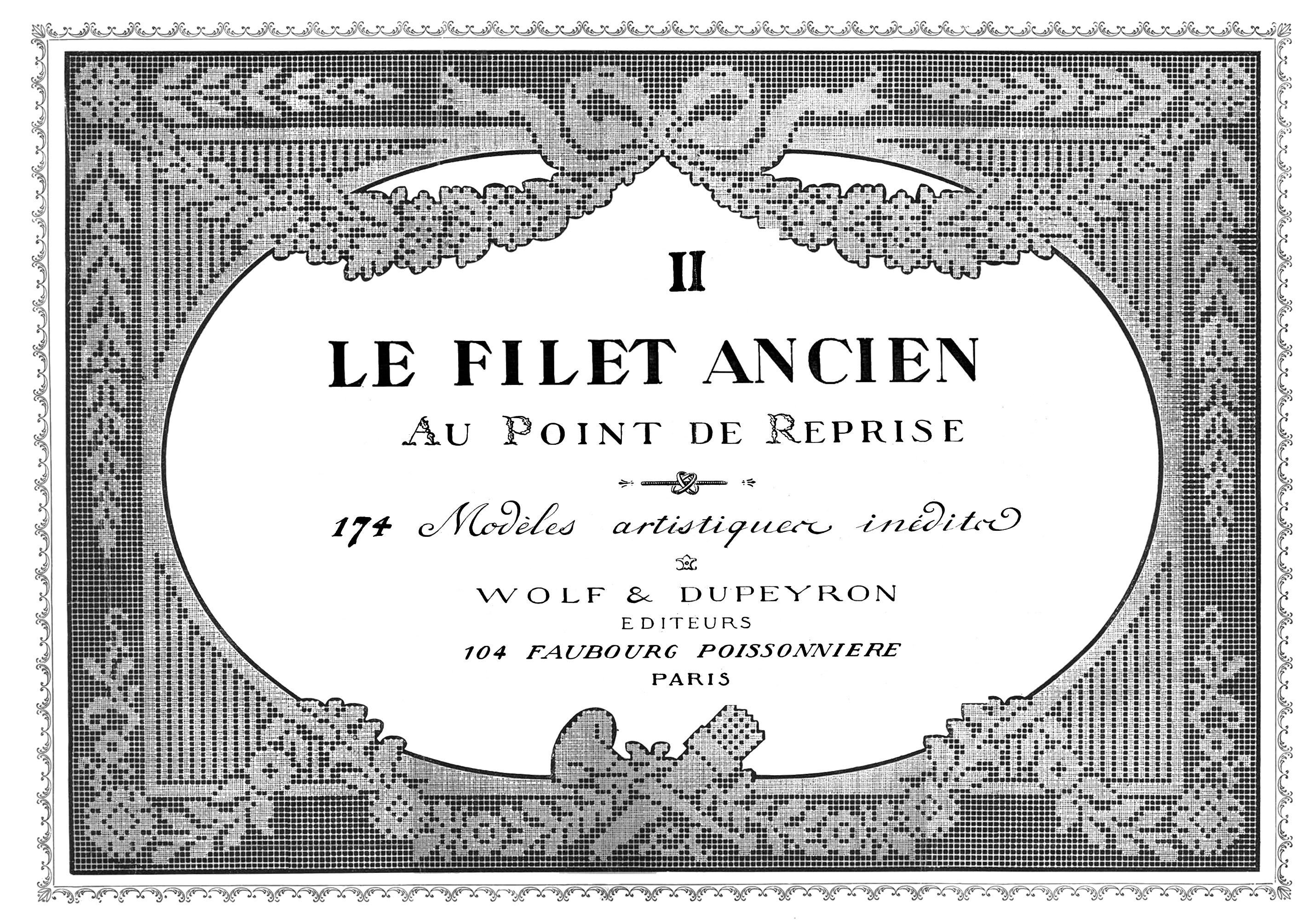 Le Filet Ancien #2 c.1915 - Vintage Lace  Designs of France (PDF - EBook - Digital Download)
