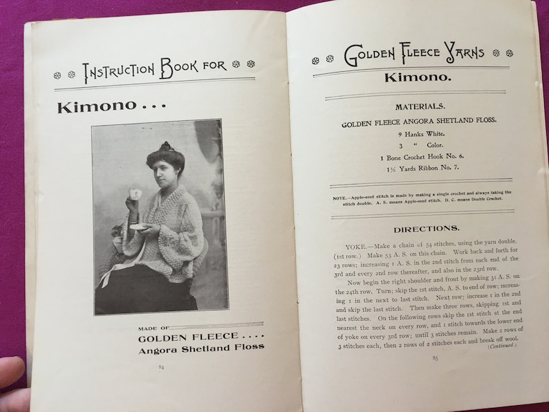 EXTREMELY SCARCE ORIGINAL Golden Fleece Yarns #2 c.1903 Large Manual of Knitting and Crochet Patterns from over 100 Years Ago!