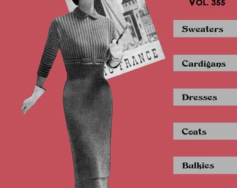 Bear Brand #355 c.1957 - Vintage Hand Knitting Fashion Patterns (PDF - Ebook - Digital Download) Plus GRATIS Extra Download!