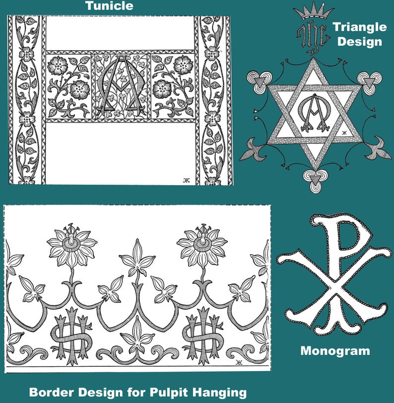 Butterick Victorian Art and Ecclesiastical Embroidery c.1898 Diagrams and Designs for Church & Home Decor (PDF Ebook) image 6