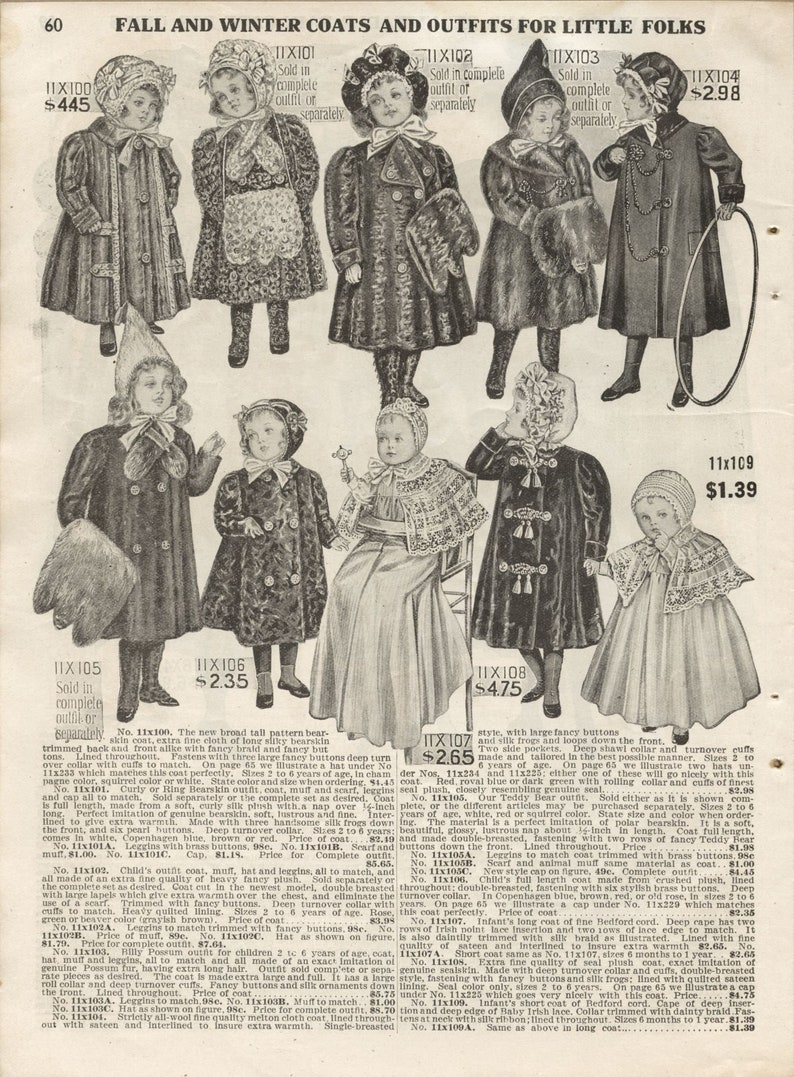 Vintage Catalog Bellas Hess C.1909/10 Fall and Winter PDF Etsy