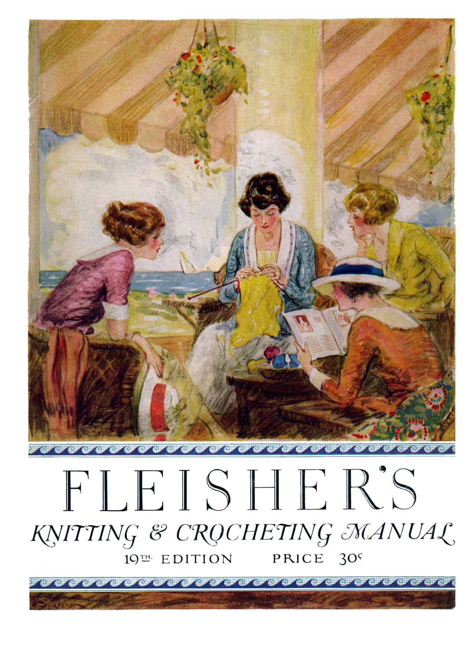 19+ Crochet Vs Knitting Fleisher's Knitting & Crocheting Manual #19 C.1922 HUGE Fashion Pattern