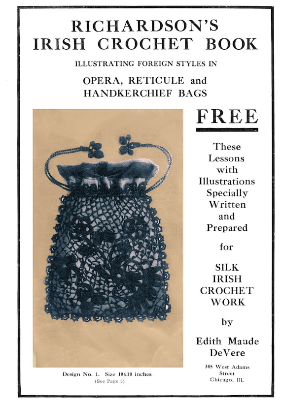 Richardson s Irish Crochet Book 2 c.1915 Lovely Vintage Style Purse Patterns PDF Ebook Digital Download Etsy