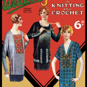 1920s Knitting & Crochet Jumper Patterns: Weldon&#39;s 6D #124 (PDF EBOOK)