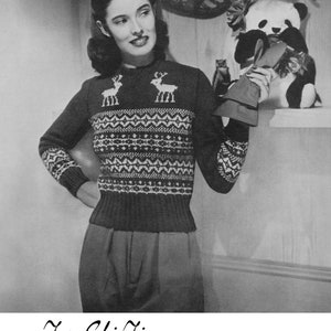 Botany Pattern of the Month #810, Ladies Fair Isle Pullover in Knitting - October 1944 (PDF eBook Digital Download)