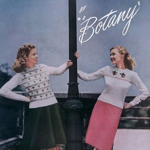 Botany #8 c.1945 - Knitting Perennials&lt; 1940&#39;s Fashion Sweater Knitting Patterns for Women, Men and Teens (PDF eBook Digital Download)
