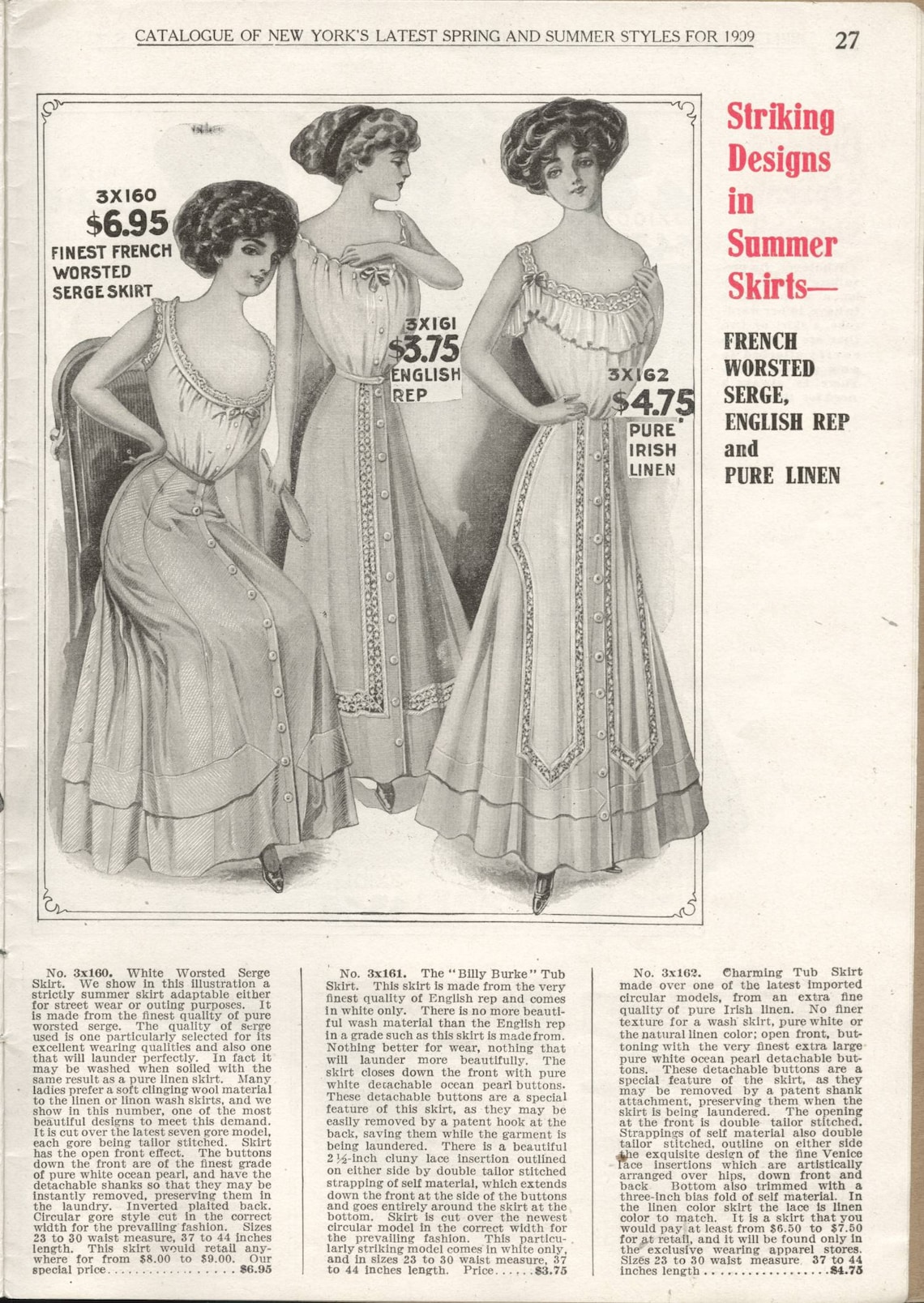 Vintage Catalog Bellas Hess c.1909 Spring & Summer Fashions Etsy