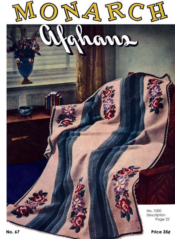 Monarch Color Crochet Afghan Pattern Book 67 PDF Ebook Digital Download  C.1938 Vintage Designs for Home 