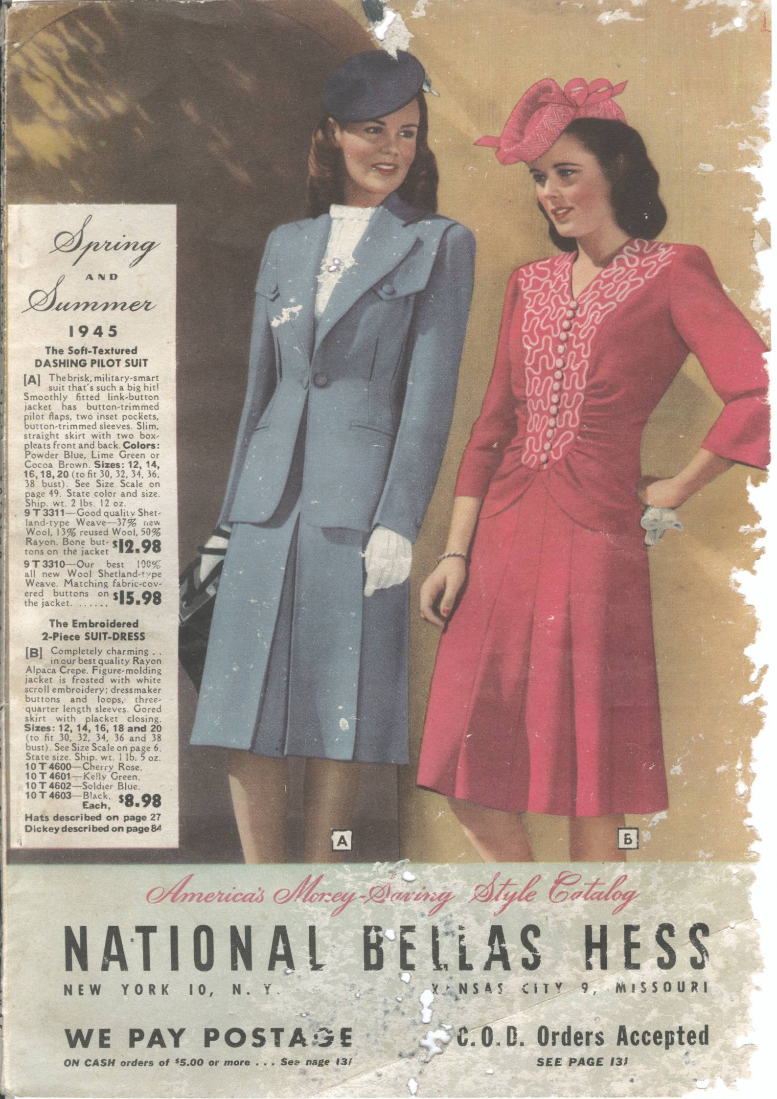 Vintage Catalog Bellas Hess C.1945 Spring & Summer Catalog Etsy