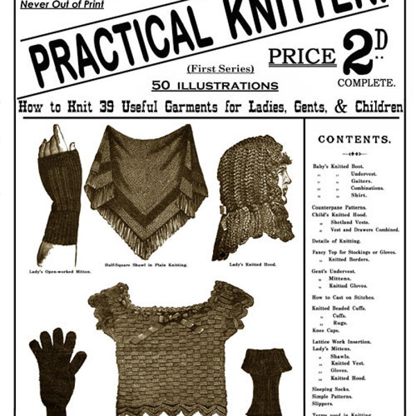 Weldon's Practical Knitter #1 c.1885 - Victorian Era Patterns (PDF)