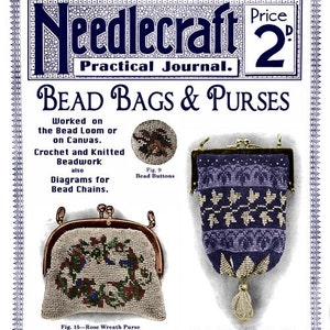Needlecraft Practical Journal (92) c.1911 - Libro de instrucciones para bolsos y carteras con cuentas (PDF - Libro electrónico - Descarga digital)