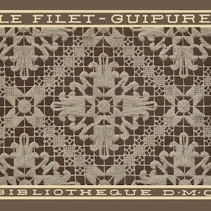 DMC Filet Guipure c.1890 (in French) Victorian Pattern Book for Technique of Netting or Needle Weaving Lace (PDF - eBook - Digital Download)