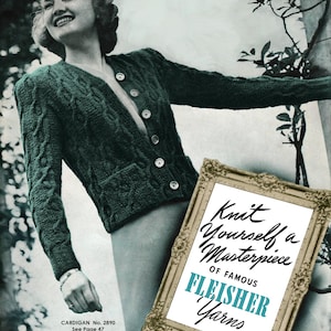 Patrones clásicos de tejido a mano Fleisher's n.° 60, c. 1940, para mujer: Libro electrónico en PDF (descarga digital)