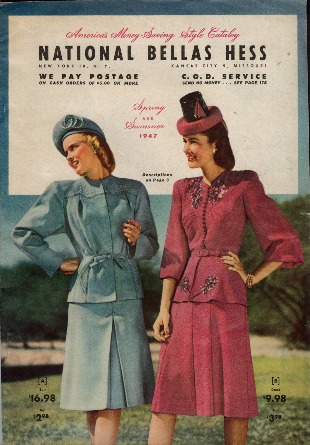 1947 Bellas Hess Catalog Vintage Spring & Summer Fashions (PDF Ebook