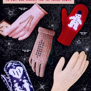 Bear Brand #29 c.1953 Stylish Accessories Knitting Crochet Gloves & Mittens Pattern (PDF eBook)