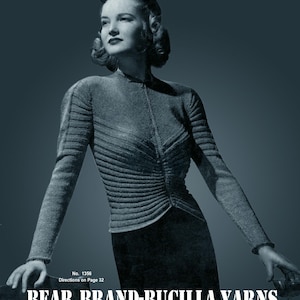 Bear Brand Bucilla # 306 c.1938 Magnifiques modèles de tricot vintage des années 30 : mode élégante, (PDF - téléchargement numérique)