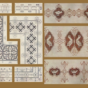 DMC Assisi Embroidery C.1930's - Reverse Outline and Cross Stitch ...