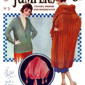 Leach's 6D #3 1920s Depression Era Instructions Knitting Patterns: Jumpers, Cloaks, Dresses -  (PDF Ebook)