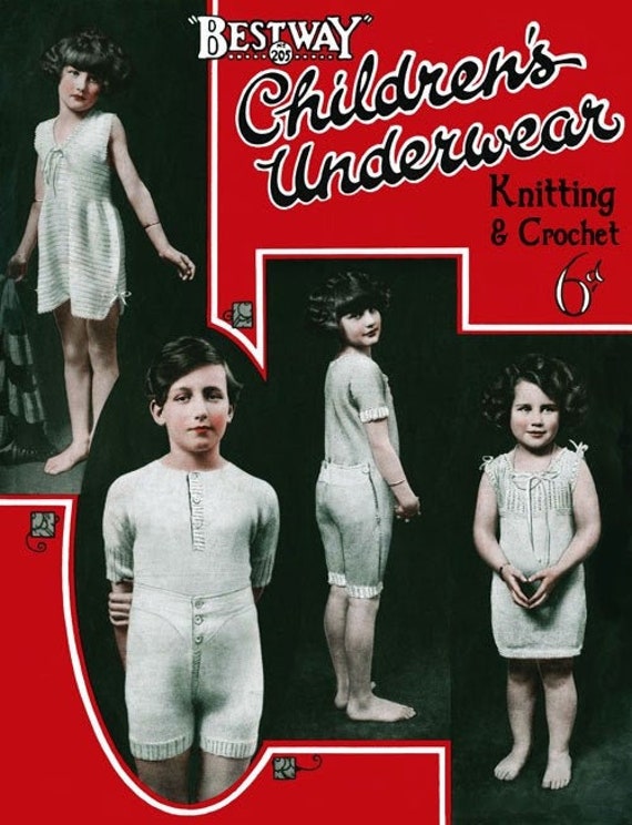 1920s Children's Underwear Knitting & Crochet Patterns (PDF Download) - Etsy