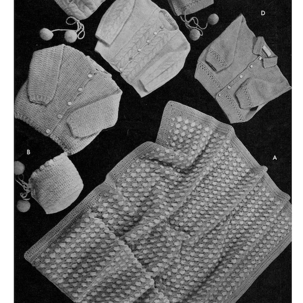 Botany Pattern of the Month #1202, Infant's Layette Set Items in Knitting and Crochet - February, 1948 (PDF eBook Digital Download)