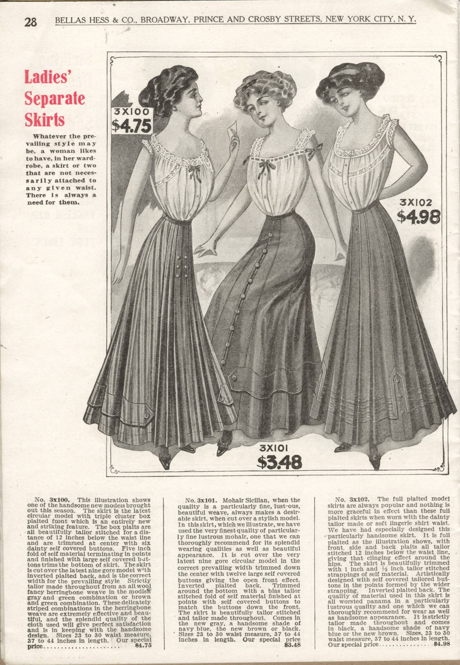 Vintage Catalog Bellas Hess C.1909 Spring & Summer Fashions Etsy