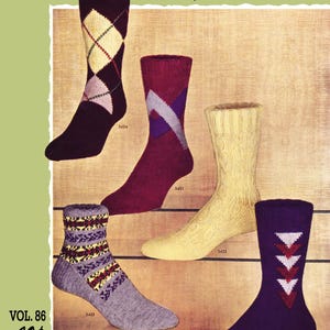 Vintage 1950s Sock Knitting Patterns: Fleisher's #86 PDF Ebook (Digital Download)