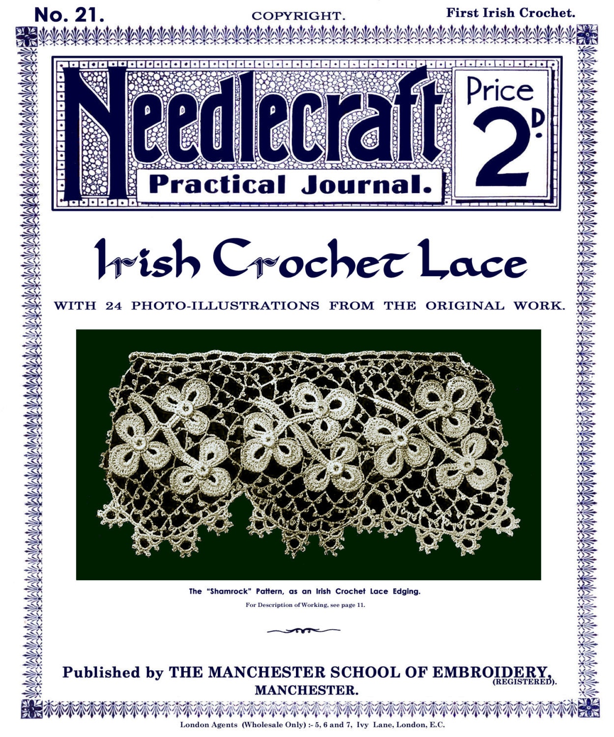 Needlecraft Practical Journal 21 C.1902 Irish Crochet Lace Vintage ...