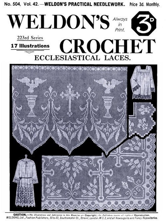 Augusta Pfeuffer #5 c.1915 Fancy Patterns for Vintage Crochet Yokes