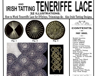 Weldon's 2D #195 c.1901 Practical Teneriffe Lace & Irish Tatting (PDF - EBook - Digital Download)
