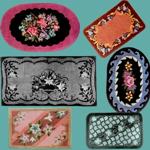Puede incluir: Cinco dise&ntilde;os de alfombras diferentes con varios patrones y colores. Todas las alfombras son rectangulares excepto una que es ovalada. Los dise&ntilde;os incluyen patrones florales, patrones geom&eacute;tricos y un dise&ntilde;o con una cesta de flores.