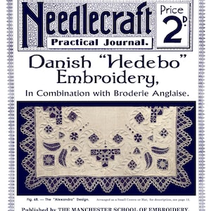 Diario práctico de bordado n.º 52 c. 1906 (PDF - Libro electrónico - Descarga digital) - Bordado danés "Hedebo"