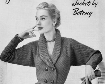 Botany Pattern of the Month #1608, Classy Women's Spencer Jacket Pattern in Knitting - August, 1952 (PDF eBook Digital Download)