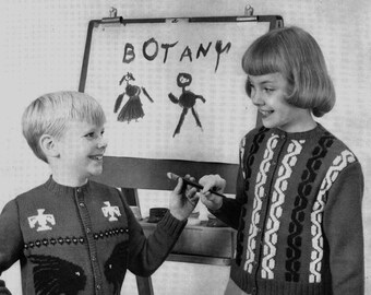 Botany Pattern of the Month #1603, Cardigan and Pullover Patterns in Knitting for Boys & Girls - March, 1952 (PDF eBook Digital Download)