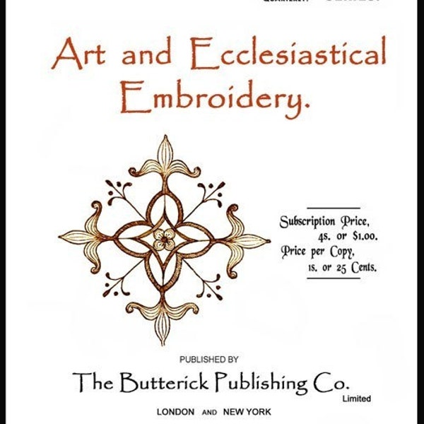 Butterick Art and Ecclesiastical Embroidery c.1898 Rare Victorian Design and Instruction Book (PDF Ebook - Digital Download)