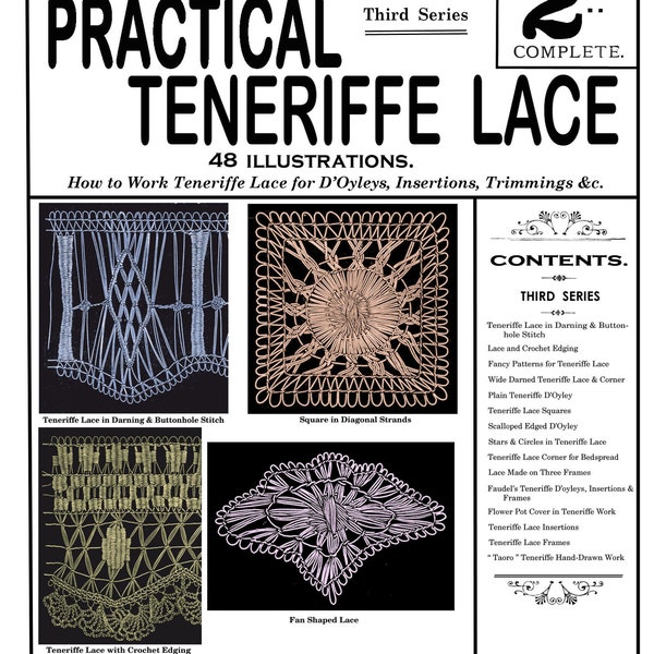 Weldon's 2D #212 c.1901 - Practical Teneriffe Lace (3rd Series) PDF - EBook - Digital Download